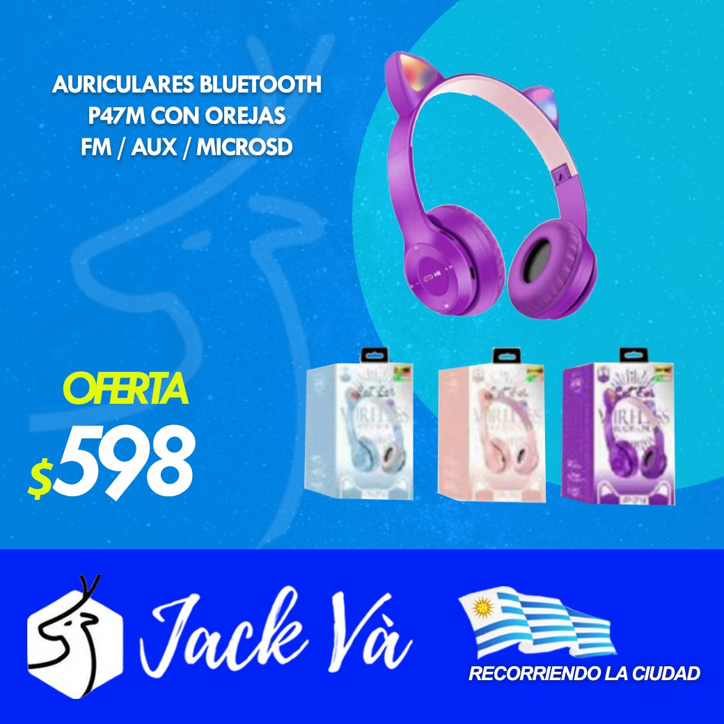 Auriculares Bluetooth P47M con orejas  Auriculares Bluetooth - Técnologia